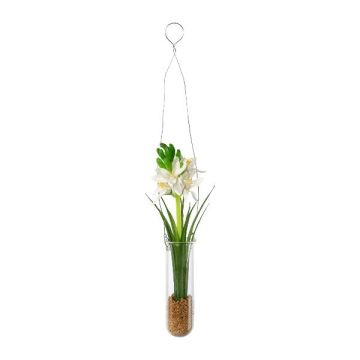 Composition de jacinthes artificielles FRUKE dans un vase suspendu, crème, 35 cm Composition de jacinthes artificielles FRUKE dans un vase suspendu, crème, 35 cm