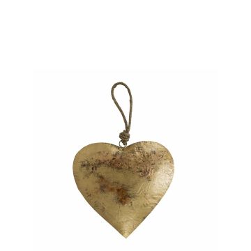 Suspension cœur DORANA en métal, cordon de suspension, doré, Ø13cm
