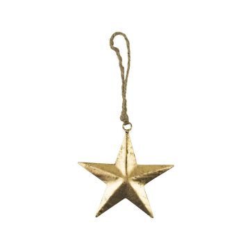 Suspension étoile DORANA en métal, cordon de suspension, doré, Ø12cm