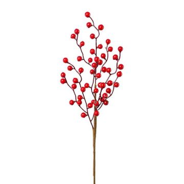 Branche artificielle Rosier du Japon GAVRON avec des cynorrhodons, rouge, 45cm Branche artificielle Rosier du Japon GAVRON avec des cynorrhodons, rouge, 45cm