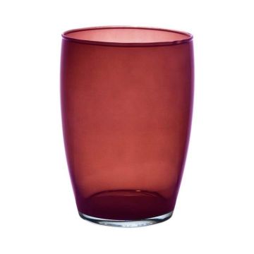 Vase à fleurs HENRY en verre, rond, rouge-transparent, 20cm, Ø14cm Vase à fleurs HENRY en verre, rond, rouge-transparent, 20cm, Ø14cm