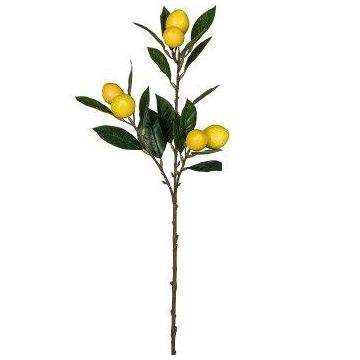 Branche artificielle de citron ADRIANNA avec fruits, jaune, 70 cm Branche artificielle de citron ADRIANNA avec fruits, jaune, 70 cm