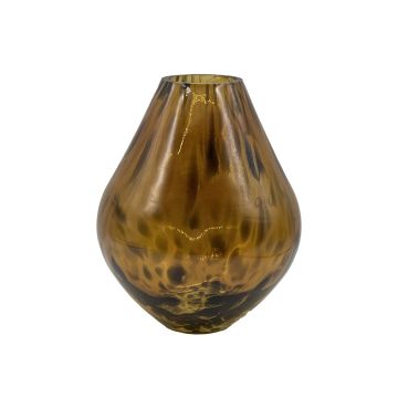 Vase à fleurs RUSSELL, en verre, ventru, motif léopard, marron-transparent, 22 cm, Ø 17 cm Vase à fleurs RUSSELL, en verre, ventru, motif léopard, marron-transparent, 22 cm, Ø 17 cm