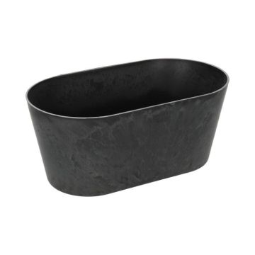 Jardinière ovale LIMANI en plastique, noir, 27x15x11cm