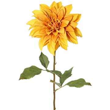 Dahlia décoratif PHILLIPPA, collection écologique, jaune-orange, 65cm, Ø15cm