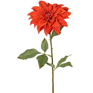 Dahlia décoratif PHILLIPPA, collection écologique, rouge-orange, 65cm, Ø15cm
