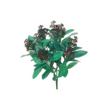 Fleur décorative Skimmia SAFRA avec des fleurs, piquet, rouge bourgogne, 40cm Fleur décorative Skimmia SAFRA avec des fleurs, piquet, rouge bourgogne, 40cm