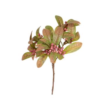 Laurier artificiel KAMINA avec des baies, piquet, vert-rose, 20cm