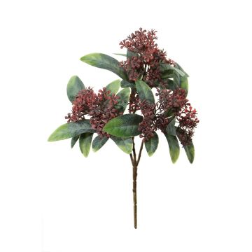 Fleur artificielle Osmanthus fragrans SIBENA sur piquet, rouge bourgogne, 20cm