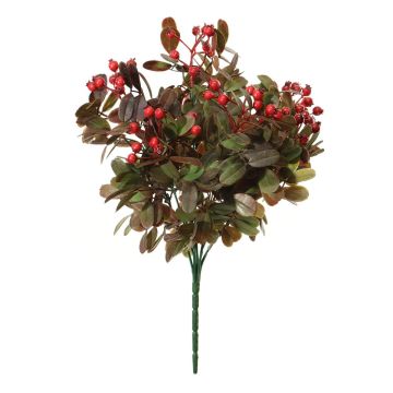 Fausse gaultheria BARINA avec des baies, piquet, rouge, 35cm Fausse gaultheria BARINA avec des baies, piquet, rouge, 35cm