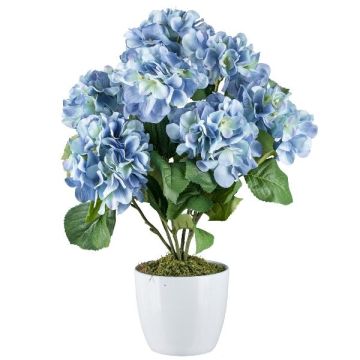 Fleur artificielle Hortensia VITROS en pot décoratif, bleu, 50cm