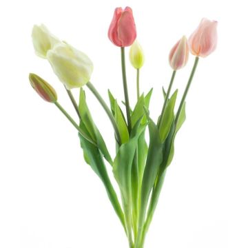 Bouquet de tulipes artificielles LONA, crème-rose-fuchsia, 45cm, Ø20cm Bouquet de tulipes artificielles LONA, crème-rose-fuchsia, 45cm, Ø20cm