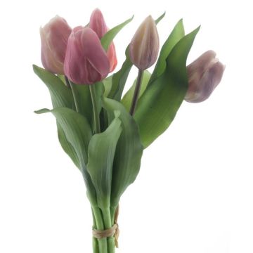 Bouquet de tulipes artificielles LONA, rose-mauve, 30cm, Ø20cm