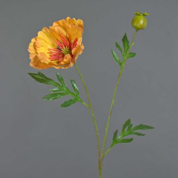 Coquelicot décoratif EDESSA, orange-jaune, 80cm