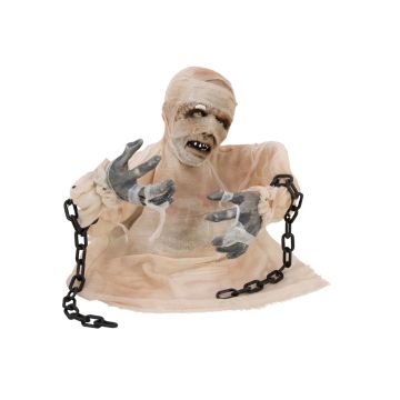 Décoration Halloween momie DIMARUS avec chaînes, fonction sonore et mouvement, LEDs, 40cm