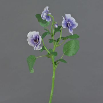 Branche décorative Pensée SIANIE, lilas-bleu-blanc, 35cm, Ø4-6cm