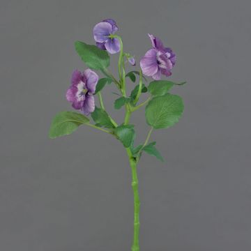 Branche décorative Pensée SIANIE, violet-blanc, 35cm, Ø4-6cm
