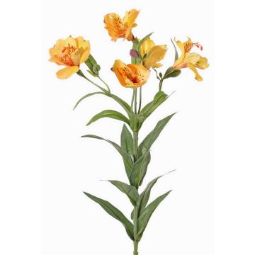 Branche décorative de lys des Andes AUBERTA, orange-jaune, 75 cm, Ø 6 cm