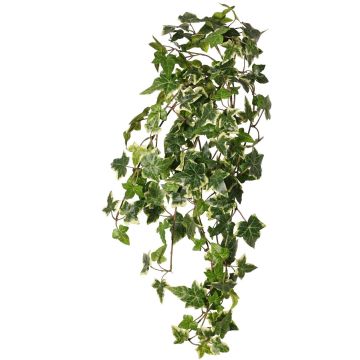 Lierre artificiel suspendu ARJANA, tige d'insertion, difficilement inflammable, vert-blanc, 75 cm