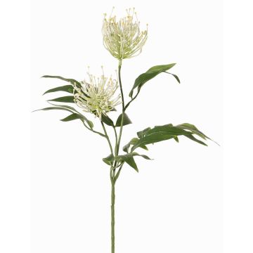 Branche artificielle de VULKINTA, zone argentée, avec fleurs, blanc-vert, 75 cm, Ø 9-11 cm