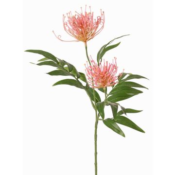 Branche artificielle de feuillage argenté VULKINTA avec fleurs, rose, 75 cm, Ø 9-11 cm
