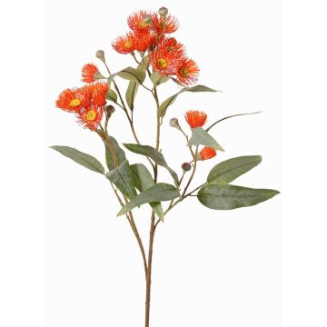 Branche d'eucalyptus artificielle WANARA avec fleurs, orange, 100 cm, Ø 2-6 cm Branche d'eucalyptus artificielle WANARA avec fleurs, orange, 100 cm, Ø 2-6 cm