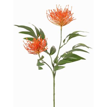 Branche de silberia artificielle VULKINTA avec fleurs, orange, 75 cm, Ø 9-11 cm