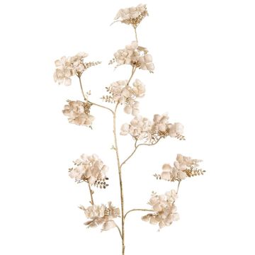 Branche décorative d'hortensia en velours PIRES, crème-or, 110 cm Branche décorative d'hortensia en velours PIRES, crème-or, 110 cm