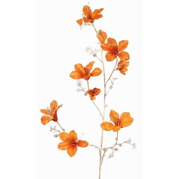 Branche décorative de bauhinia en velours GAZERA, orange-doré, 115cm Branche décorative de bauhinia en velours GAZERA, orange-doré, 115cm