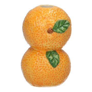 Vase soliflore Oranges TILLAS en céramique, jaune-vert-brun, 5,6x5,6x9cm
