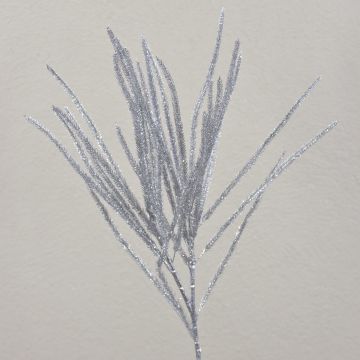 Branche de cèdre artificiel THEOBALD, paillettes, argent, 60cm