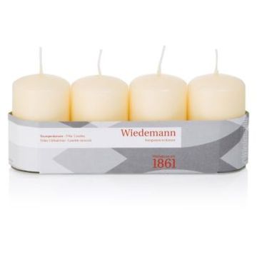 Bougies cylindriques pour couronne de l'Avent JENARO, lot de 4, couleur biscuit, 8 cm, Ø 5 cm, 18 h - Fabriquées en Allemagne Bougies cylindriques pour couronne de l'Avent JENARO, lot de 4, couleur biscuit, 8 cm, Ø 5 cm, 18 h - Fabriquées en Allemagne