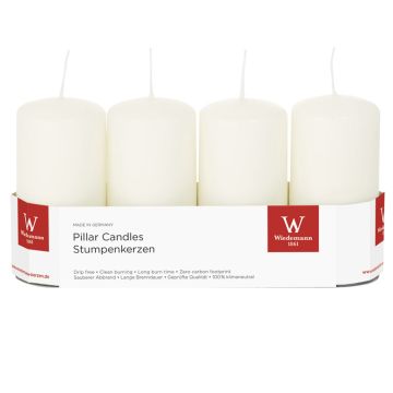 Bougies cylindriques pour couronne de l'Avent JENARO, lot de 4, ivoire, 10 cm, Ø 5 cm, 23 h - Fabriquées en Allemagne Bougies cylindriques pour couronne de l'Avent JENARO, lot de 4, ivoire, 10 cm, Ø 5 cm, 23 h - Fabriquées en Allemagne