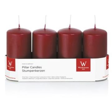 Bougies cylindriques pour couronne de l'Avent JENARO, lot de 4, bordeaux, 10 cm, Ø 5 cm, 23 h - Fabriquées en Allemagne Bougies cylindriques pour couronne de l'Avent JENARO, lot de 4, bordeaux, 10 cm, Ø 5 cm, 23 h - Fabriquées en Allemagne