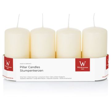 Bougies cylindriques pour couronne de l'Avent JENARO, lot de 4, couleur biscuit, 10 cm, Ø 5 cm, 23 h - Fabriquées en Allemagne Bougies cylindriques pour couronne de l'Avent JENARO, lot de 4, couleur biscuit, 10 cm, Ø 5 cm, 23 h - Fabriquées en Allemagne