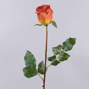 Rose artificielle OPHELIE, orange-jaune, 85cm, Ø7cm Rose artificielle OPHELIE, orange-jaune, 85cm, Ø7cm