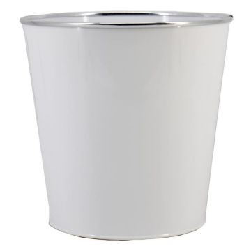 Cache-pot en zinc FYNAS, blanc, 30cm, Ø30cm