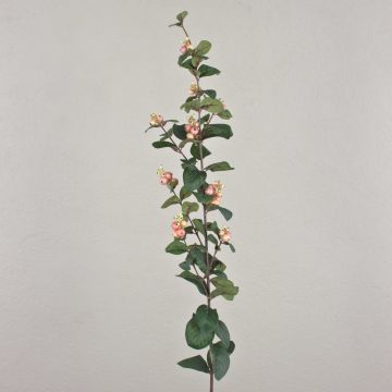 Branche de symphorine artificielle NERINA, baies, apricot-rose, 95cm