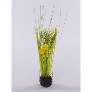 Herbes et Ornithogale artificiels MANFREDO, en motte de terre, jaune, 40cm Herbes et Ornithogale artificiels MANFREDO, en motte de terre, jaune, 40cm