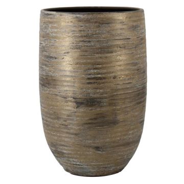 Vase en céramique RODYN à cannelures, dégradé, brun, 50cm, Ø32cm Vase en céramique RODYN à cannelures, dégradé, brun, 50cm, Ø32cm