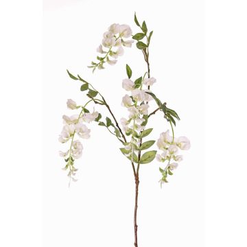 Branche de glycine en tissu SOULA avec fleurs, blanc, 80cm, Ø7-8cm