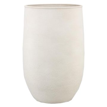 Vase SOLIM, à motif relief, céramique, blanc, 50cm, Ø32cm Vase SOLIM, à motif relief, céramique, blanc, 50cm, Ø32cm