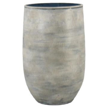 Pflanzvase SOLIM, Reliefmuster, Keramik, blau-grau, 50cm, Ø32cm Pflanzvase SOLIM, Reliefmuster, Keramik, blau-grau, 50cm, Ø32cm