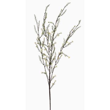 Branche artificielle de romarin HARBARD avec des fleurs, crème, 115cm