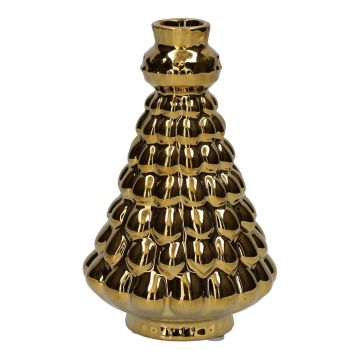 Bouteille déco Sapin BRIXON, pois motif, céramique, doré-métallisé, 24,5cm, Ø14cm Bouteille déco Sapin BRIXON, pois motif, céramique, doré-métallisé, 24,5cm, Ø14cm