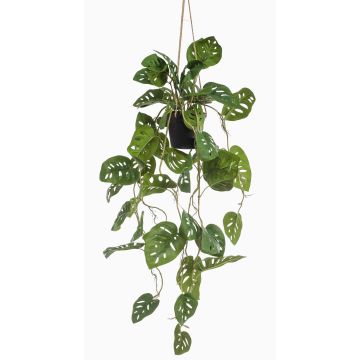 Panier suspendu avec Philodendron Monstera Deliciosa artificiel VANIELLE, pot décoratif, 80cm