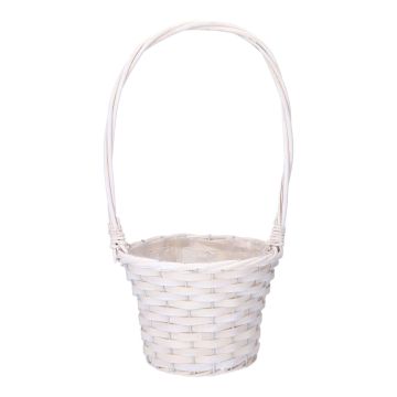 Panier à fleurs BARONIKA avec poignées, osier, blanc, 54 cm, Ø 30 cm
