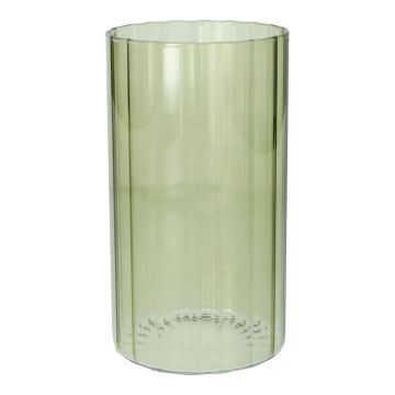 Vase décoratif BLANDINA, verre, rainuré, vert transparent, 18 cm, Ø 10 cm Vase décoratif BLANDINA, verre, rainuré, vert transparent, 18 cm, Ø 10 cm