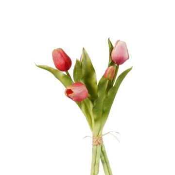 Bouquet de tulipes artificielles LEANA, fuchsia-rose-blanc, 30cm, Ø20cm Bouquet de tulipes artificielles LEANA, fuchsia-rose-blanc, 30cm, Ø20cm