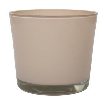 Pot en verre ALENA, beige, 19cm, Ø19cm